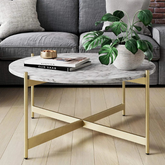 The Attic Mia Marble and Metal Coffee Table Gold